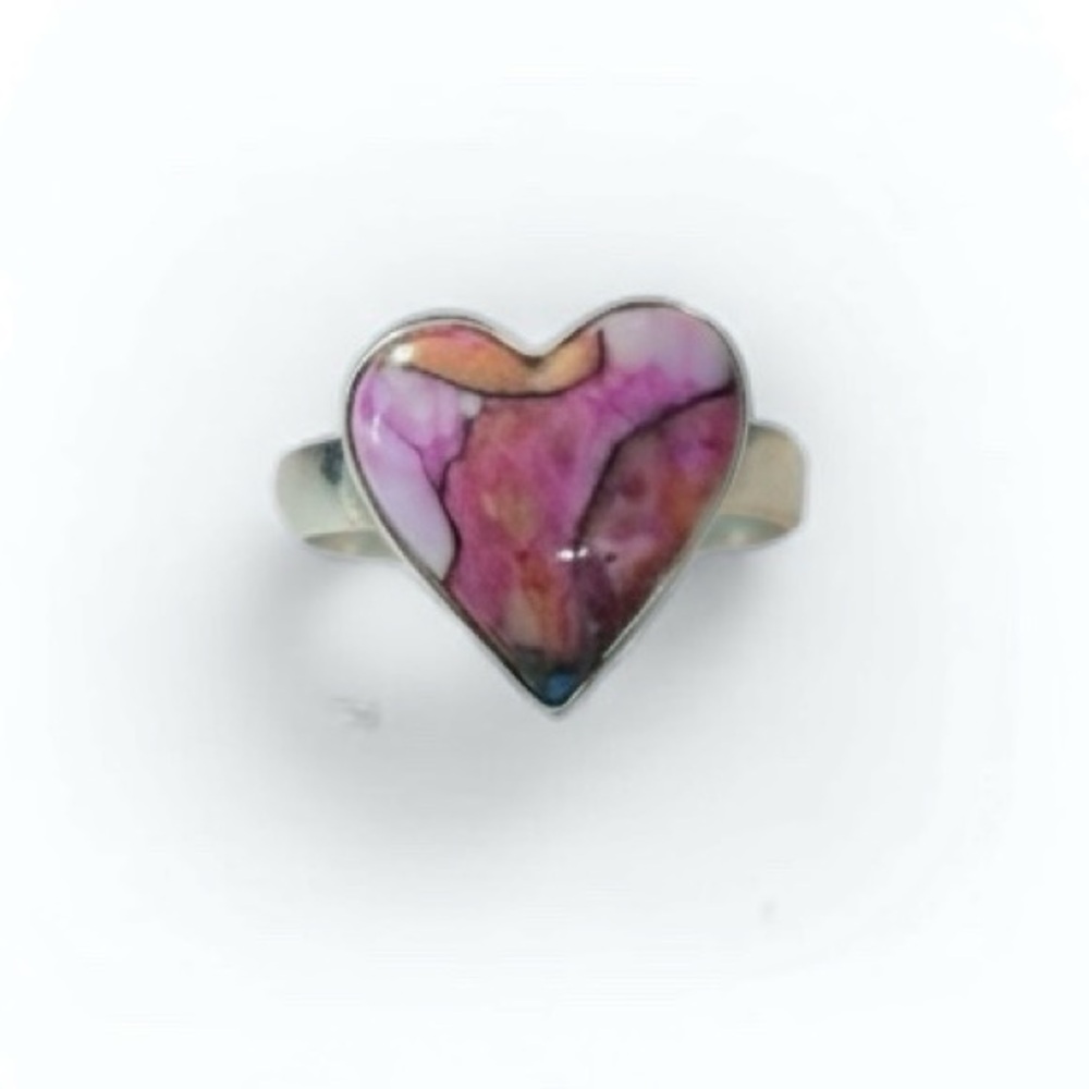 Kingman Pink Dahlia Turquoise 925 Sterling Ring - Size 7.25 (NEW) - Picture 3 of 9